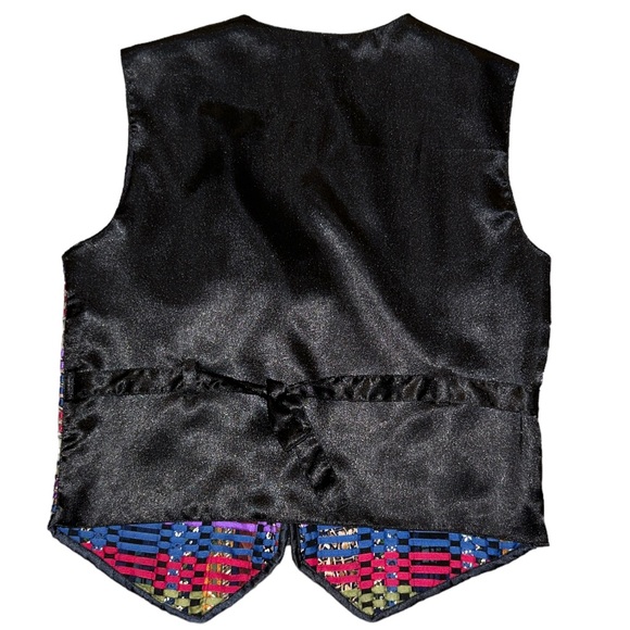 Halsey Lined Mixed Textiles Vintage 90’s Vest Size Small Generously Sized! - Picture 2 of 5